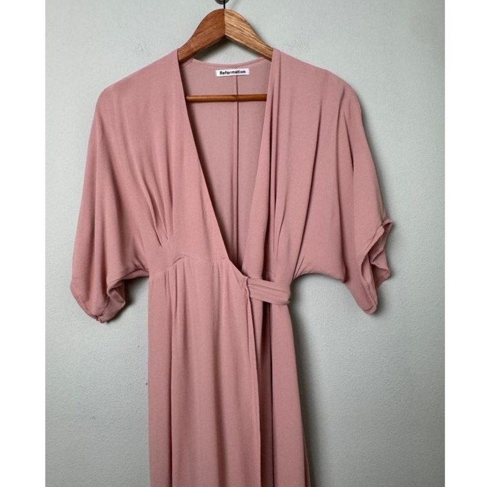 Reformation Winslow Maxi Wrap Dress in Blush Pink Size XS Ethereal Balletcore - Picture 4 of 12